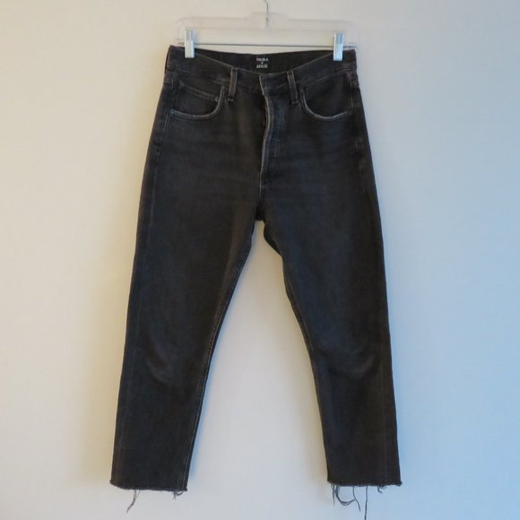 AGOLDE X ARITZIA TALULA High Rise Taper Jeans in Faded Black - Size US 25 - Picture 3 of 16